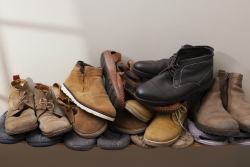 Collecte de chaussures usagées